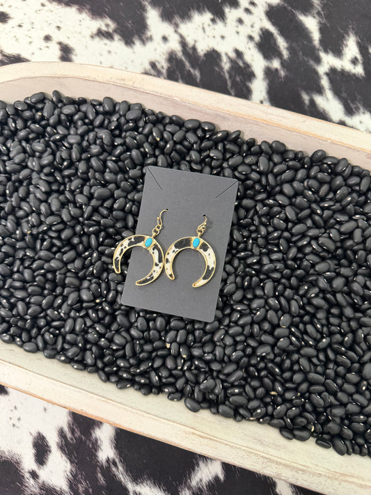 Gold Cowhide Earrings