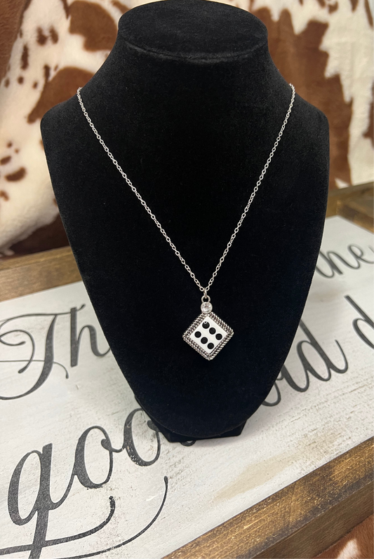 Tooled Dice Necklace