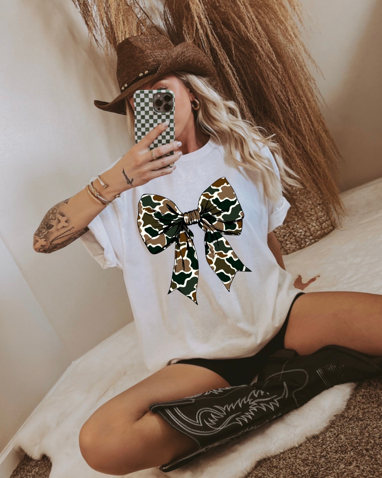 Camo Coquette Graphic Tee