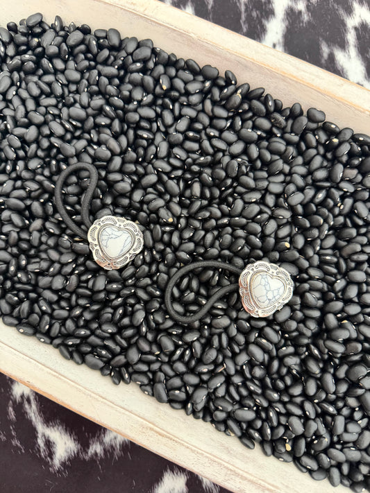 Natural Heart Concho Hair Tie