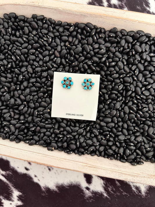 Turquoise Cluster Earrings